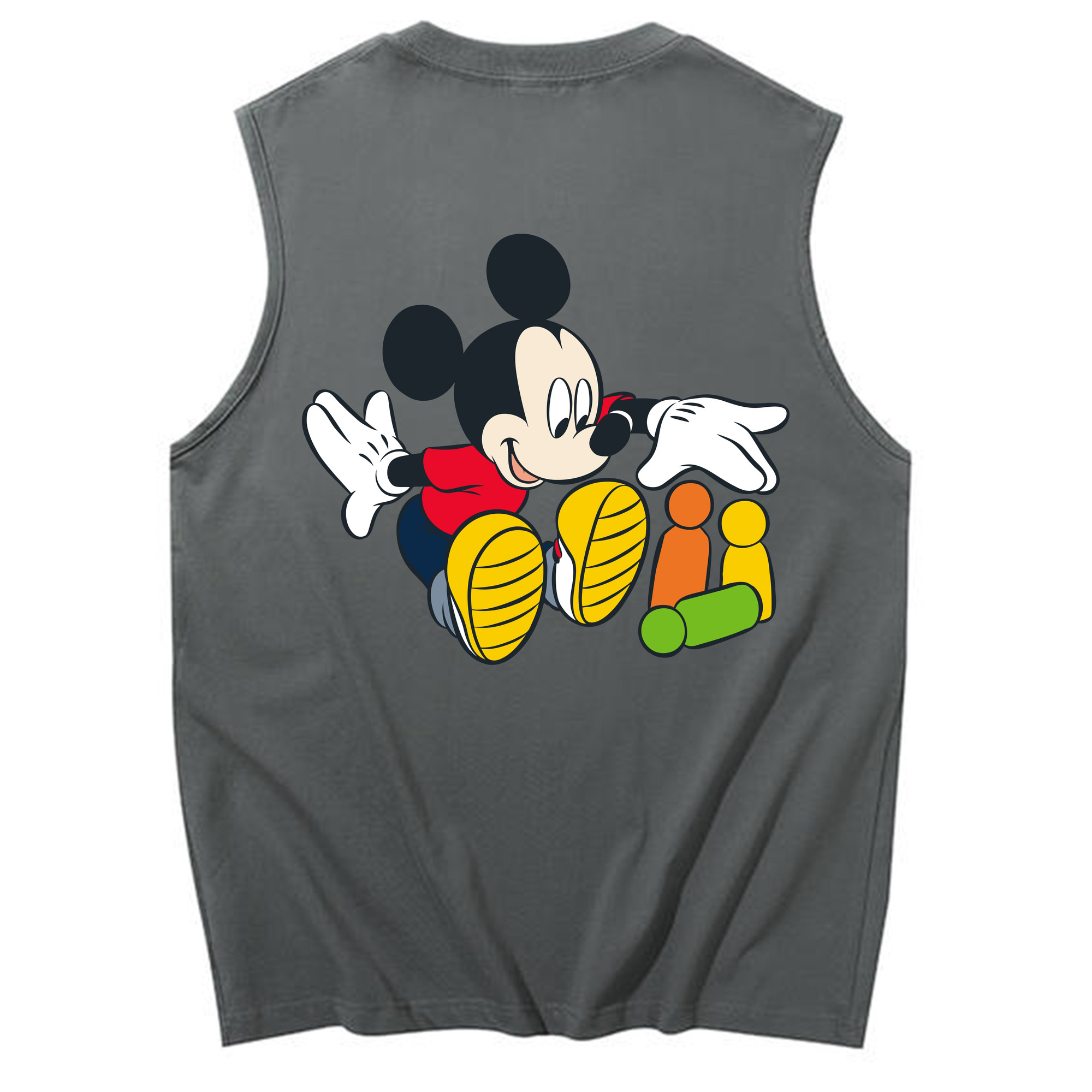 ミッキーマウス Mickey Mouse コットン100％タンクトップ（背面プリント）